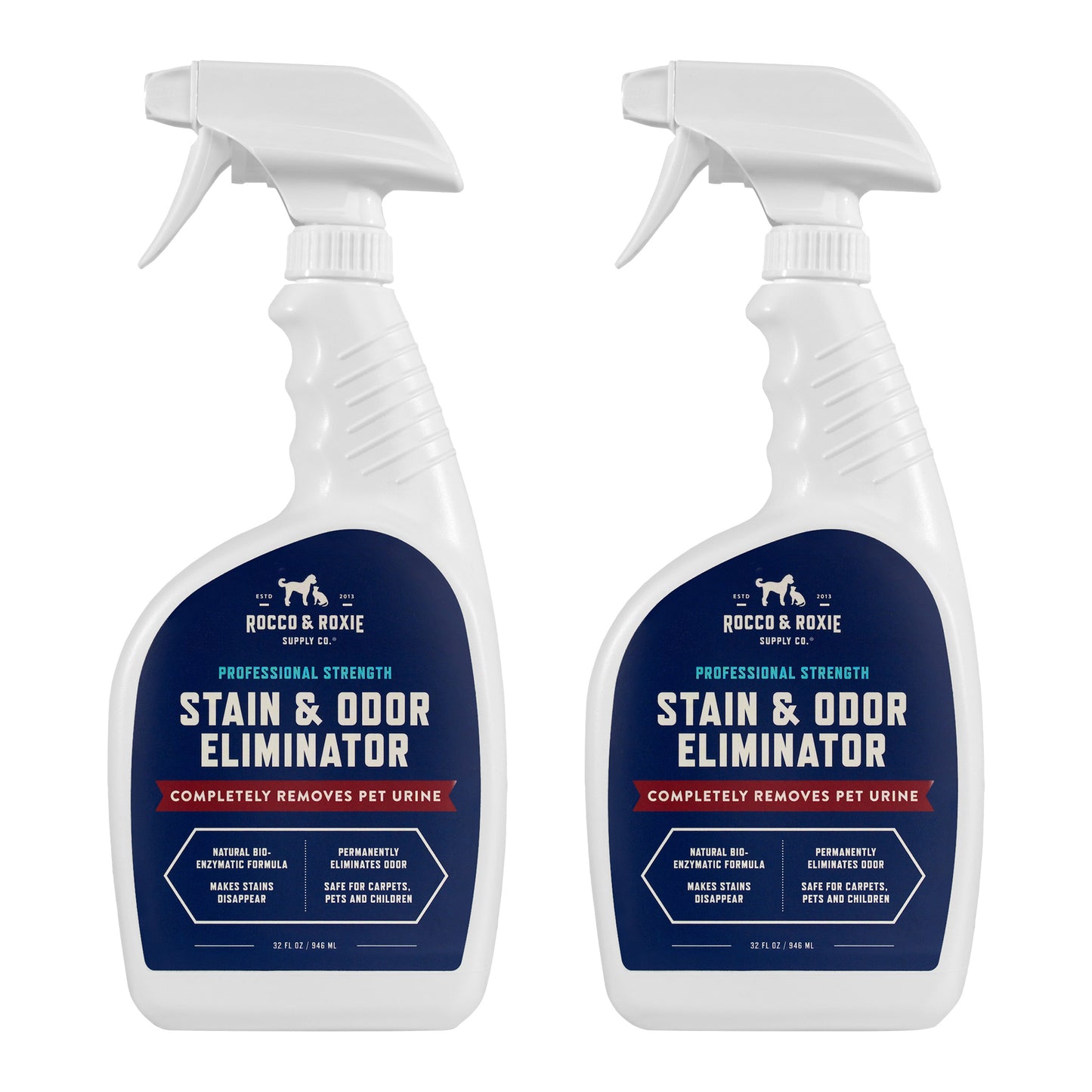 Rocco & Roxie Pet Stain and Odor Eliminator Spray, 32 Oz, 2-Count