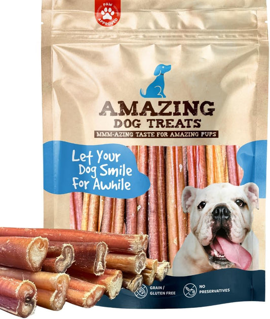 Bully Sticks 6 & 7 Inch Regular Size - Premium Bully Stick Dog Chews - Long Lasting Bully Sticks for Dogs - Best Bully Stick Dog Bone - No Hide Dog Chews