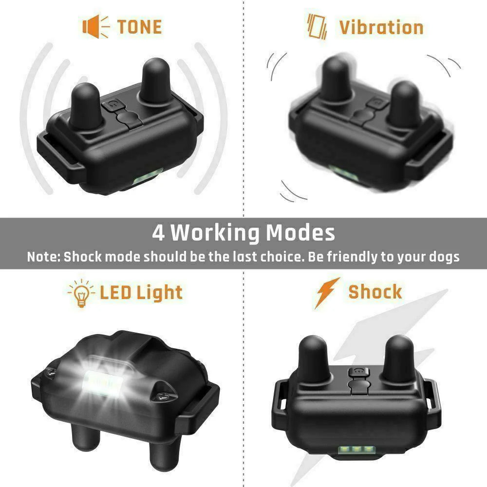 2600 FT Remote Dog Shock Training 2 Collar Set Rechargeable Waterproof LCD Pet