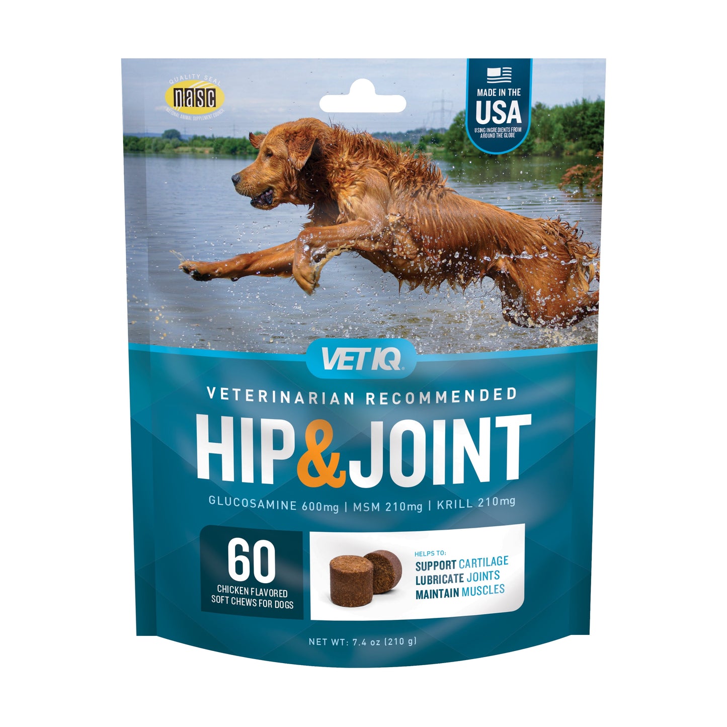 (3 Pack)  Hip & Joint Supplement for Dogs, Chicken Flavored Soft Chews, 7.4 Oz, 60 Count